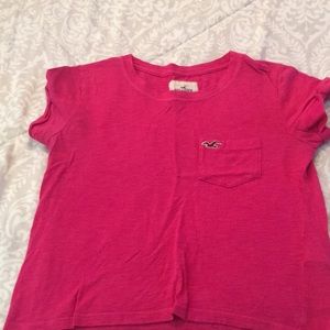 EUC*Girls hot pink t-shirt w/ cuffed sleeves.